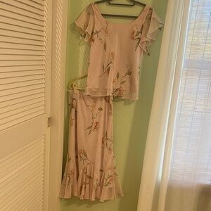 Dressbarn Soft Pink Blouse and Skirt Set